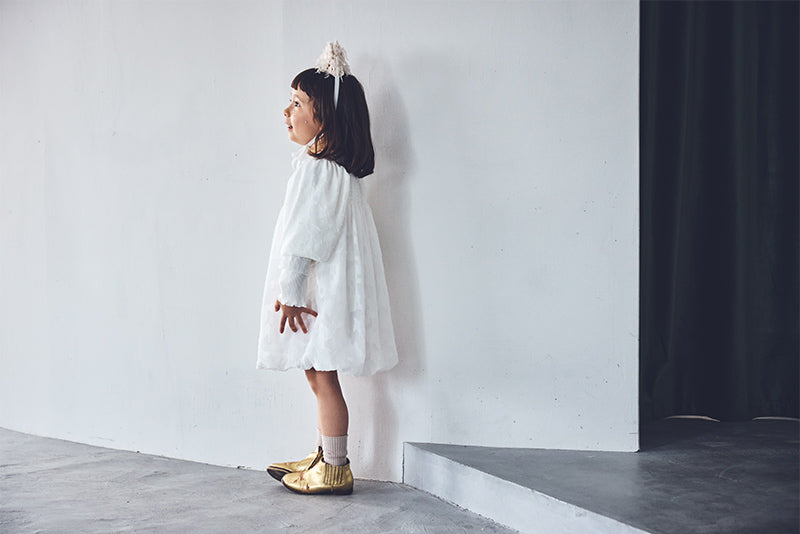 pompadour dress 4 leaf white