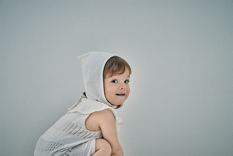 knit frill rompers shiro 70-80cm