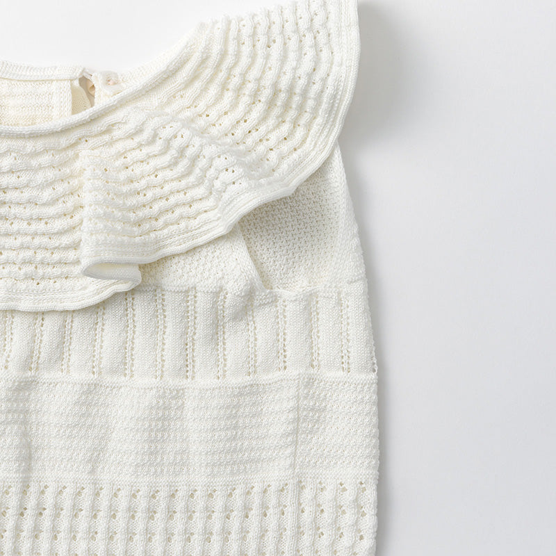 knit frill rompers shiro 70-80cm