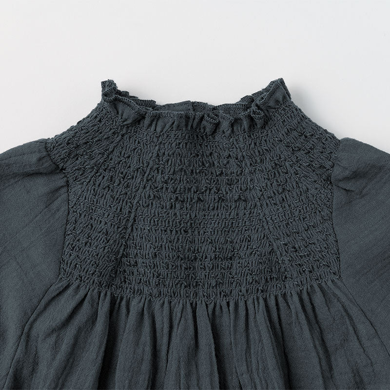 blouses 3 shirring navy