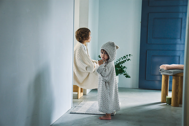 hooded bathrobe 3 ice grey