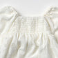 pompadour rompers 4 leaf white