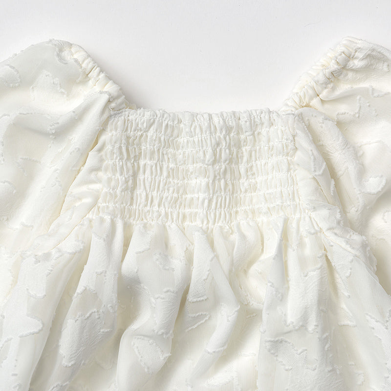 pompadour rompers 4 leaf white