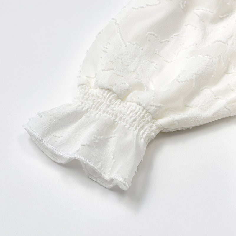 pompadour rompers 4 leaf white