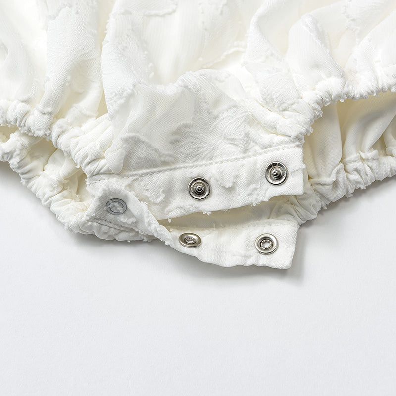 pompadour rompers 4 leaf white