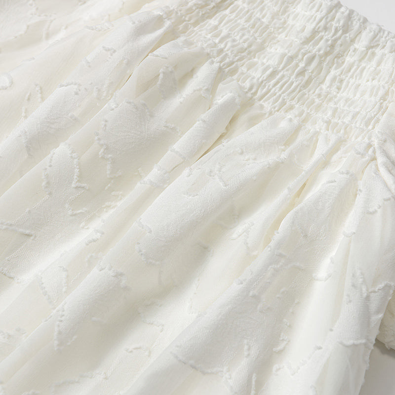 pompadour rompers 4 leaf white