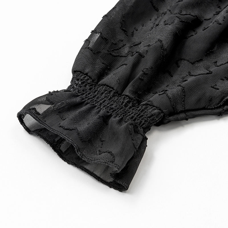 pompadour rompers 5 leaf black