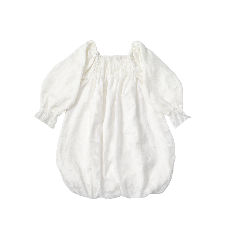 pompadour dress 4 leaf white