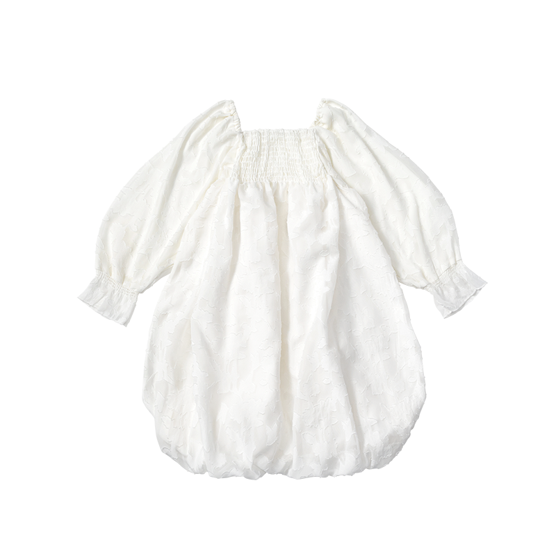 pompadour dress 4 leaf white