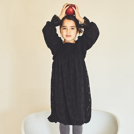 pompadour dress 5 leaf black
