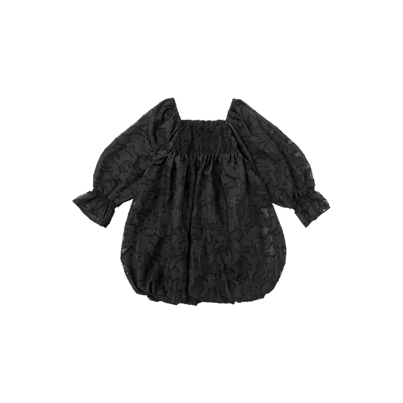 pompadour dress 5 leaf black