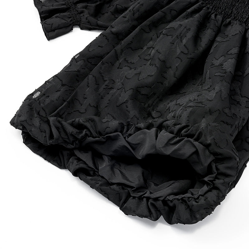 pompadour dress 5 leaf black