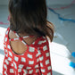 swimwear grid wave red