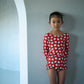 swimwear grid wave red