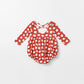 swimwear grid wave red