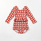 swimwear grid wave red