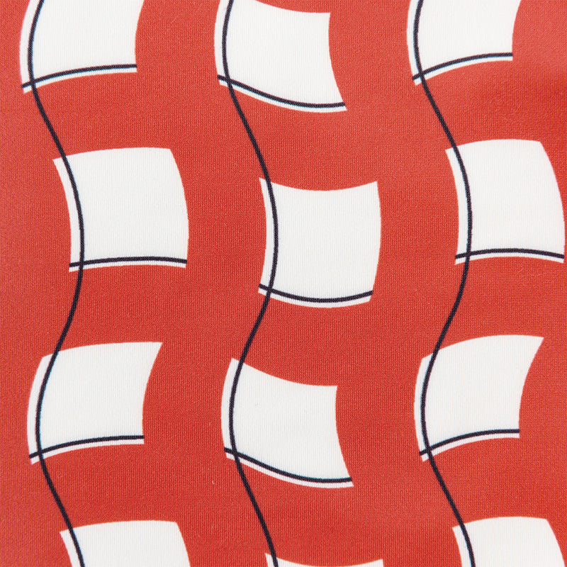 swimwear grid wave red