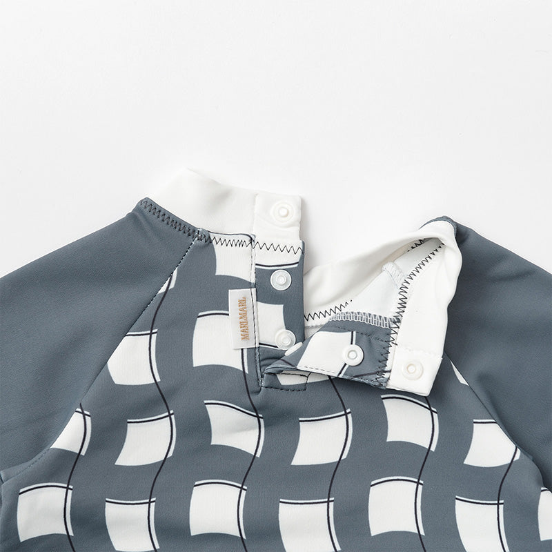 swimwear grid wave navy