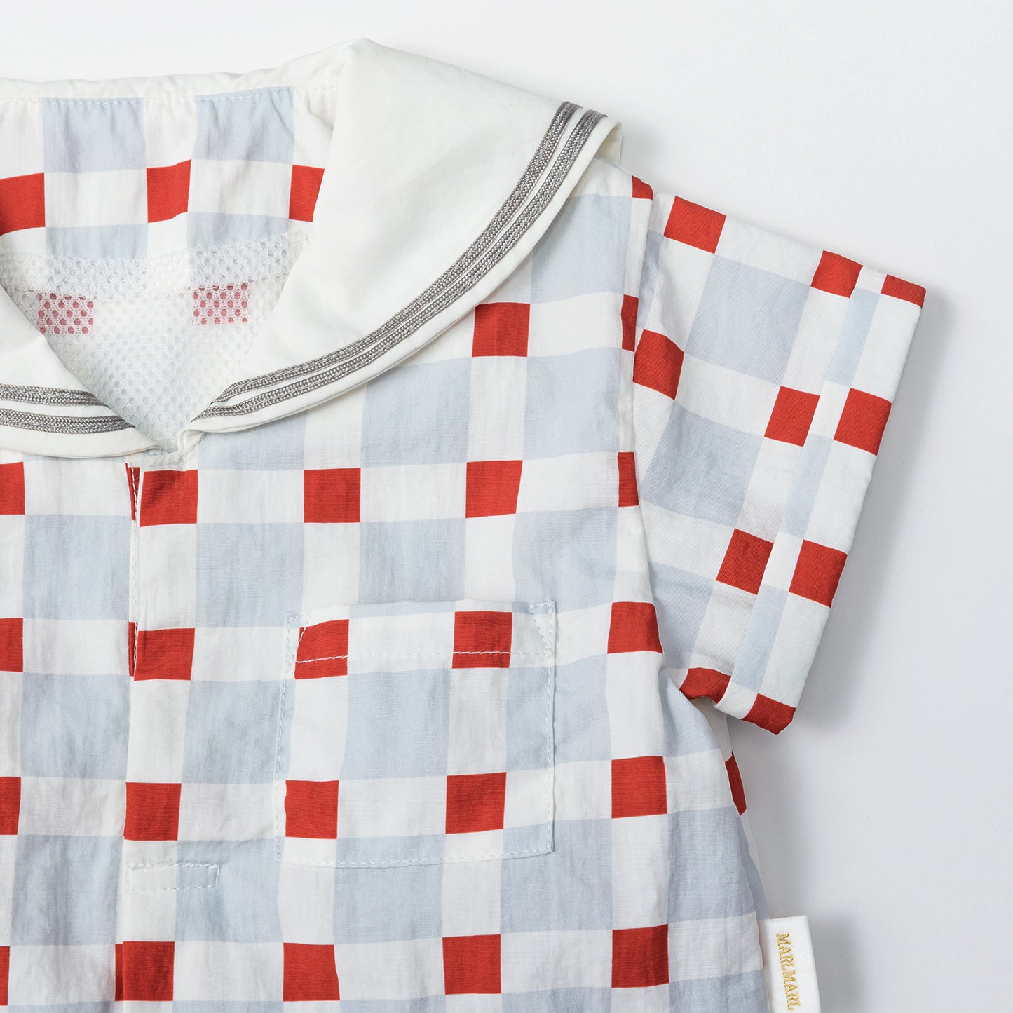 paddle rompers block blue