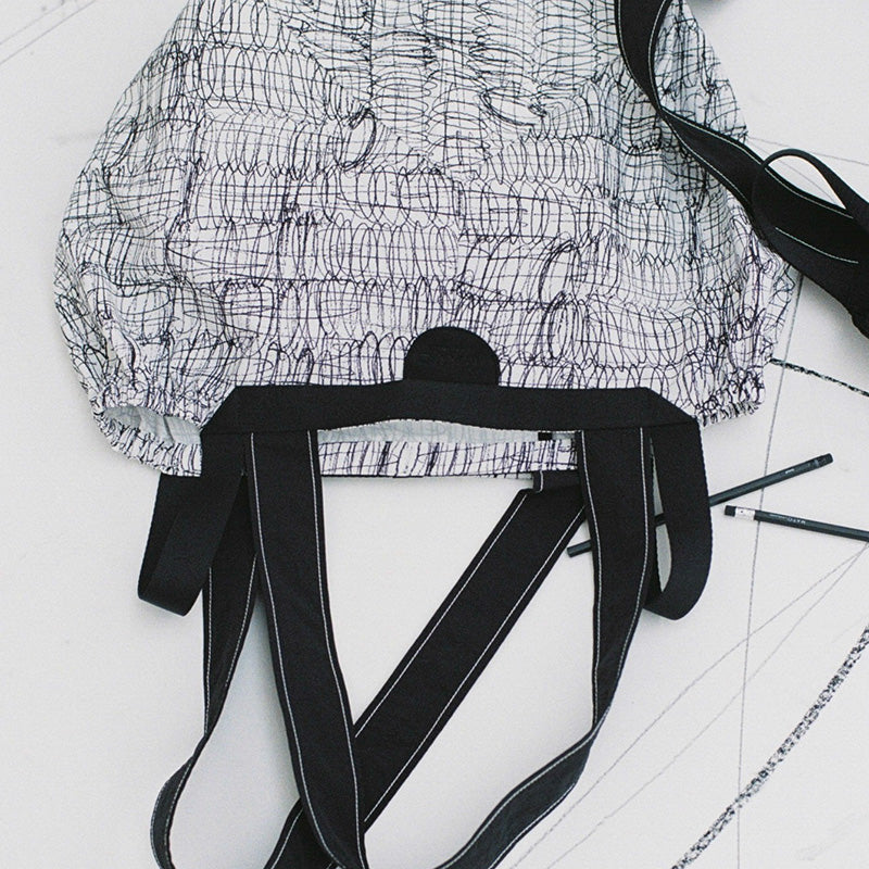 POND TOTE BAG DOODLE WHITE