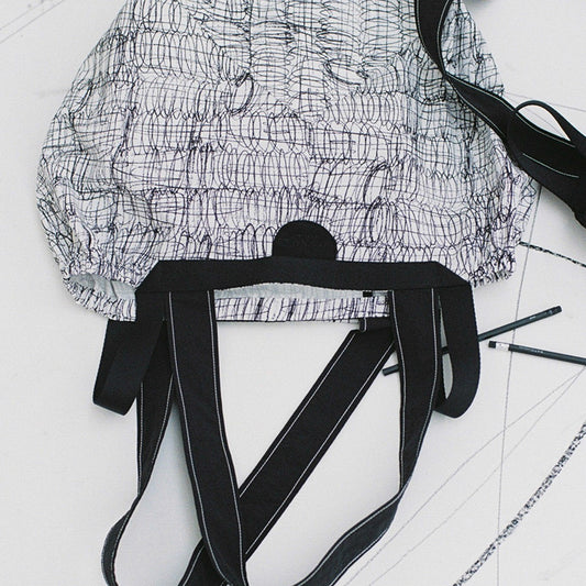 POND TOTE BAG DOODLE WHITE