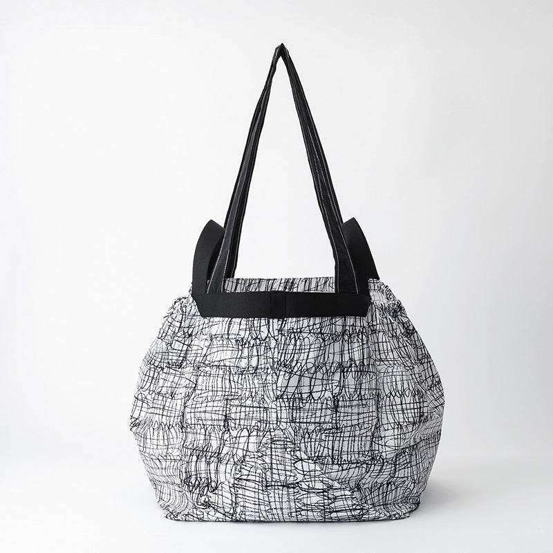 POND TOTE BAG DOODLE WHITE