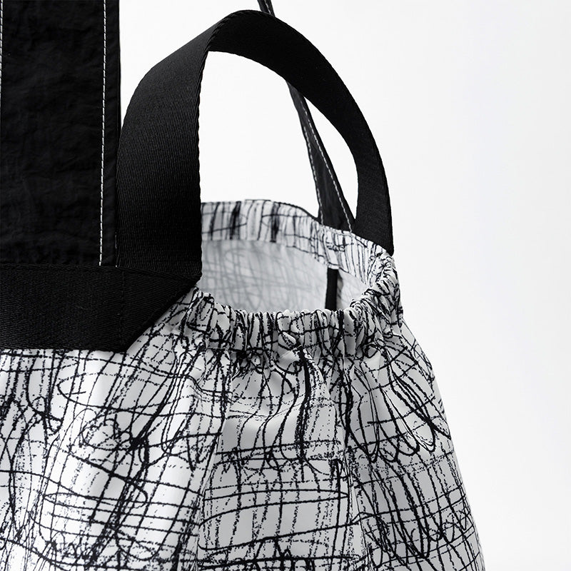 POND TOTE BAG DOODLE WHITE