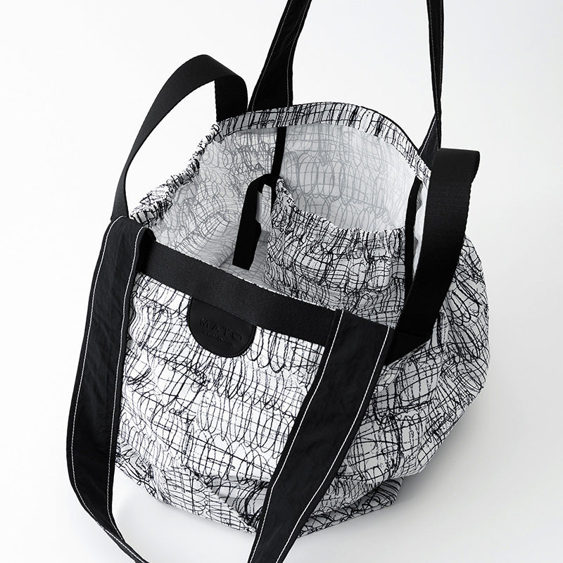POND TOTE BAG DOODLE WHITE