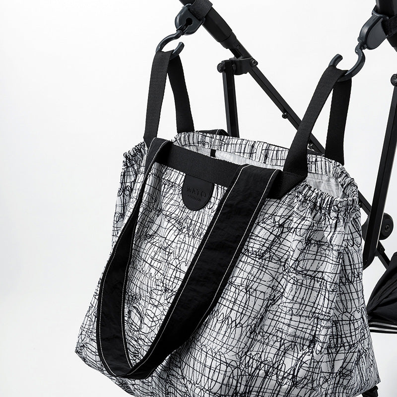 POND TOTE BAG DOODLE WHITE