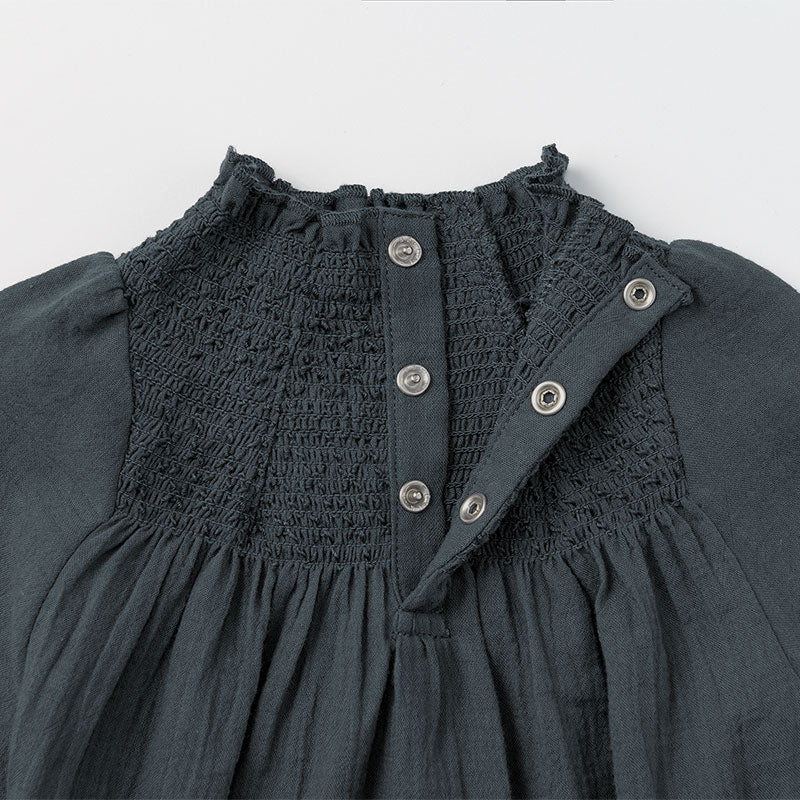 blouses 3 shirring navy