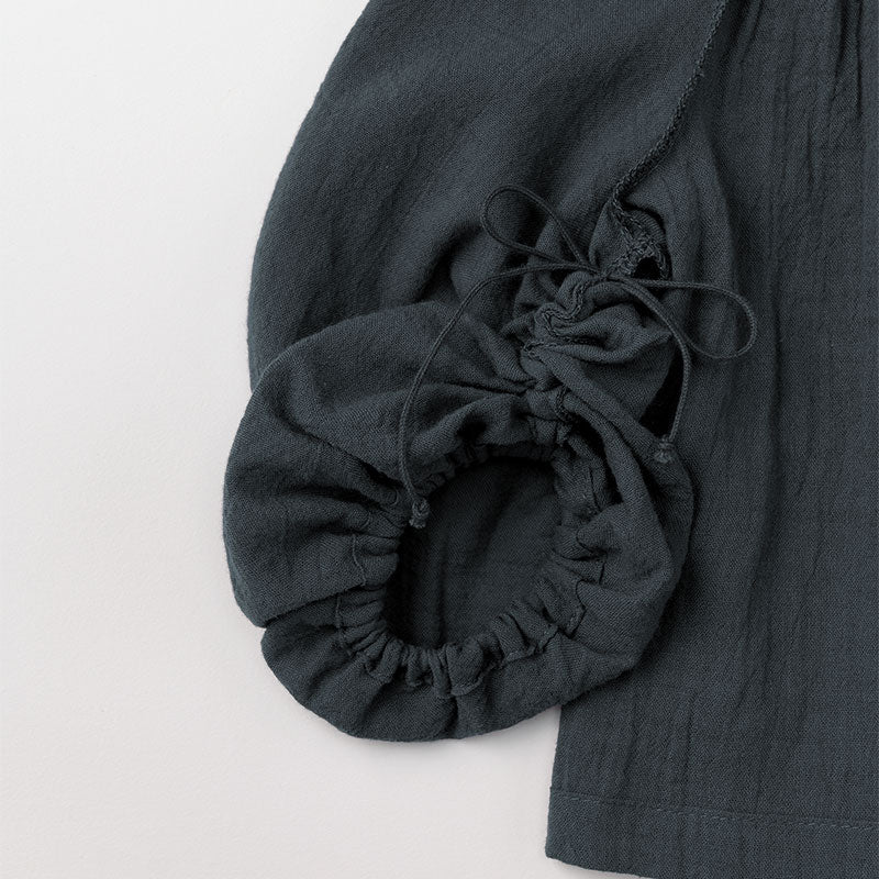 blouses 3 shirring navy