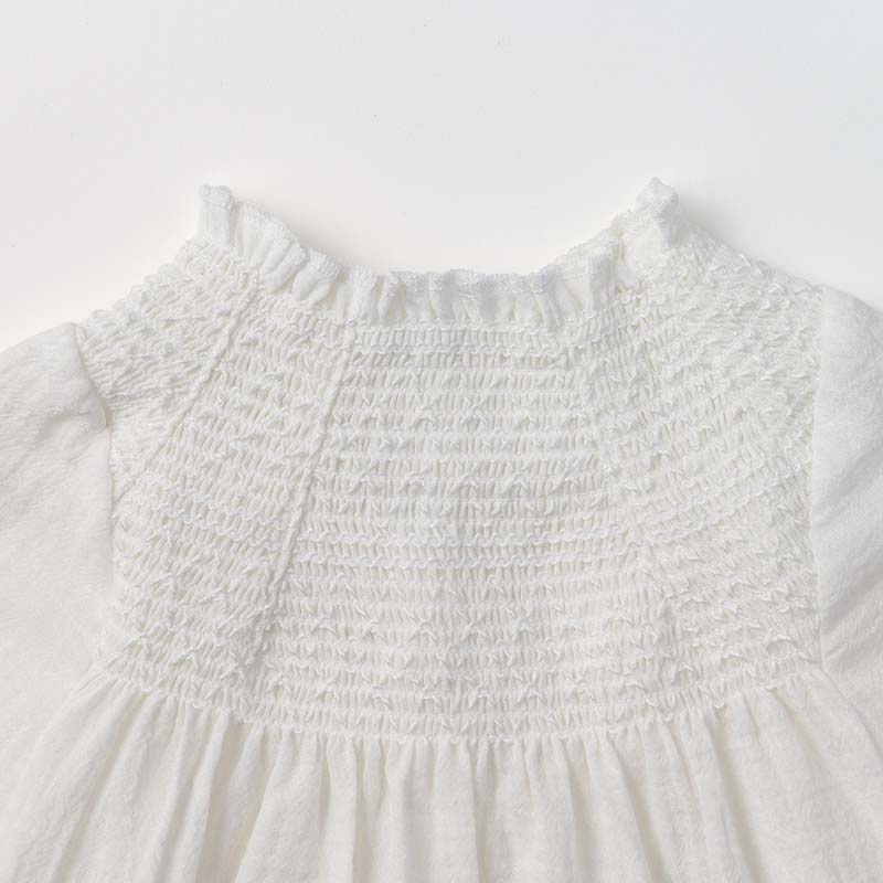 dress 1 shirring white