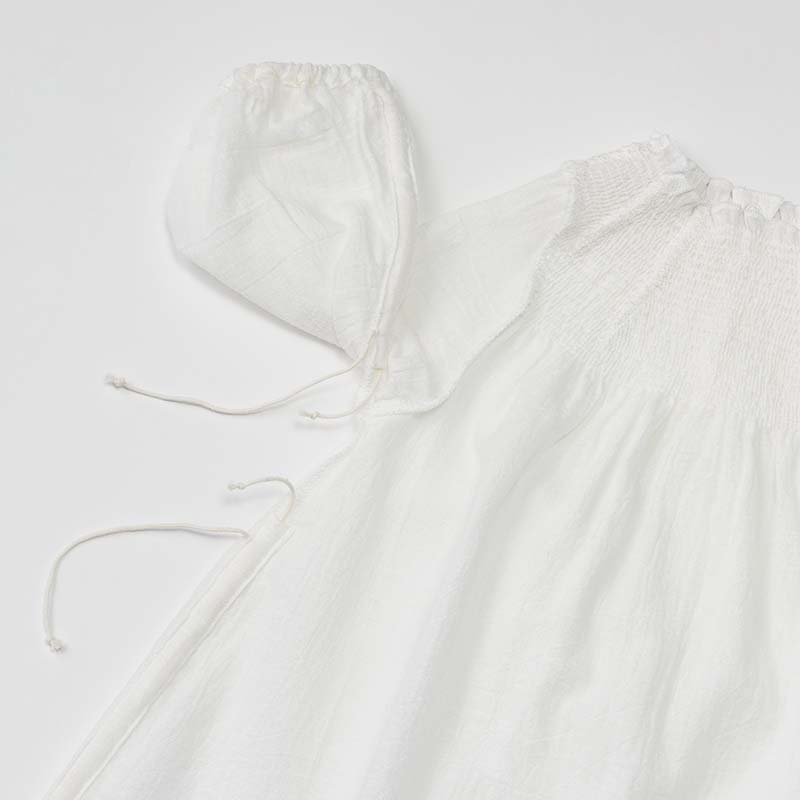 dress 1 shirring white