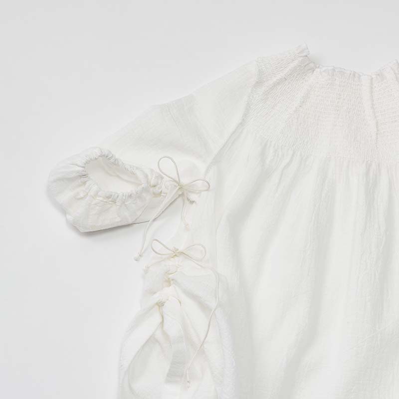 dress 1 shirring white