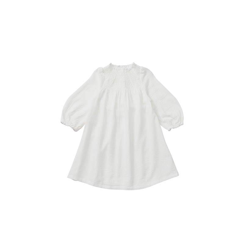 dress 1 shirring white