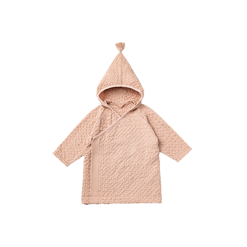 hooded bathrobe 2 apricot